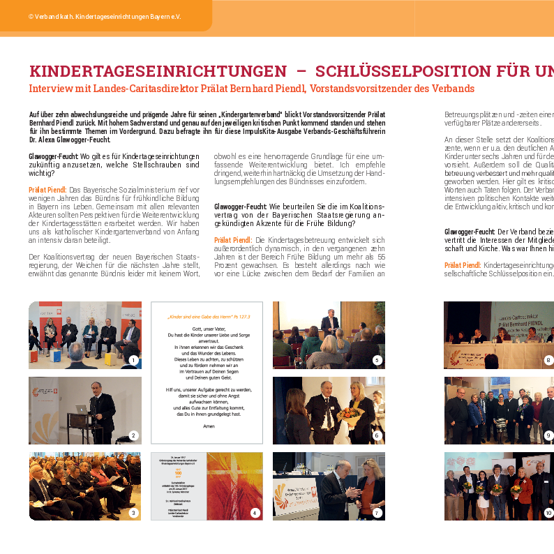 Interview Prälat Bernhard Piendl, ImpulsKita 1/2023