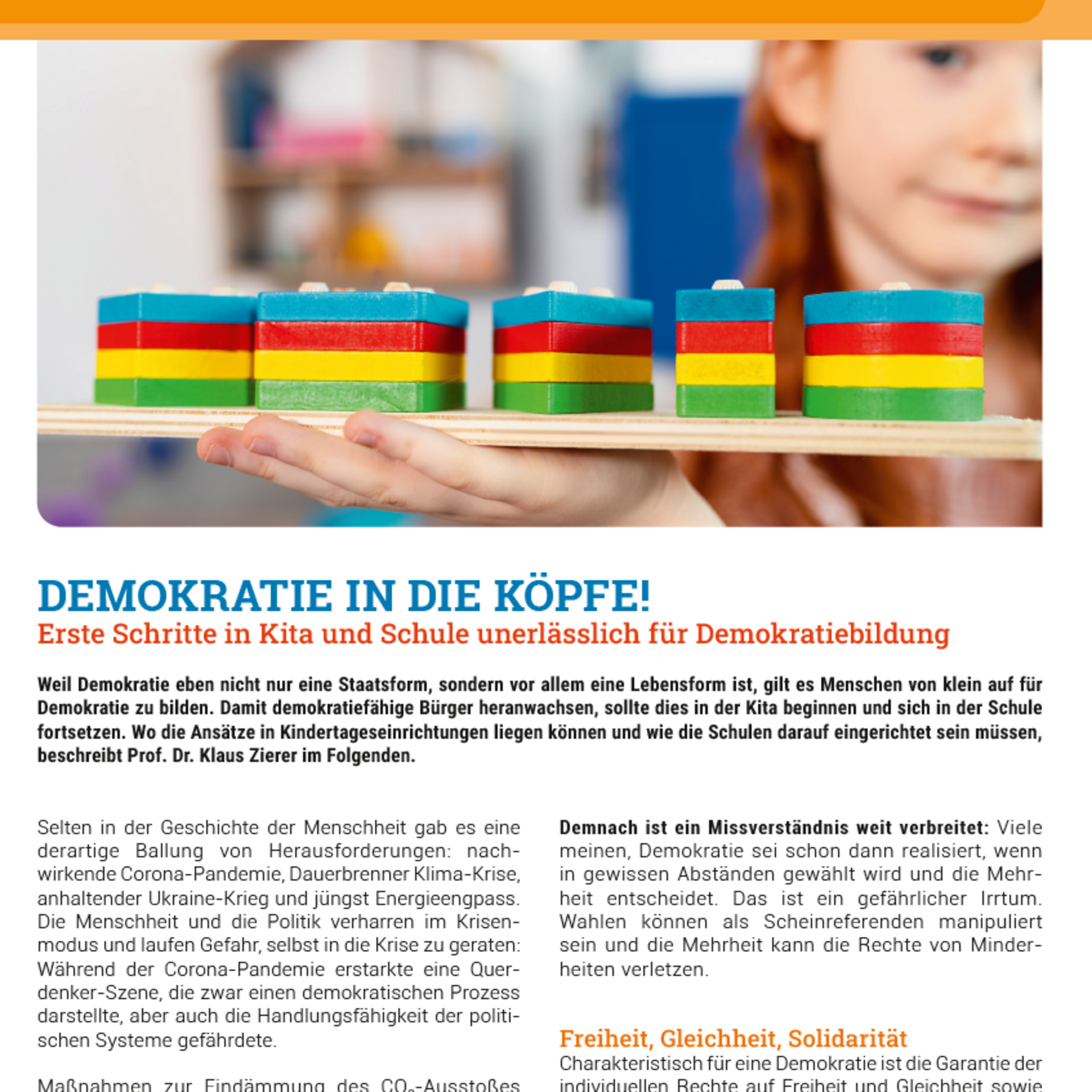 Demokratie in die Köpfe! von Prof. Dr. Klaus Zierer - Verband kath. Kitas Bayern e.V. 