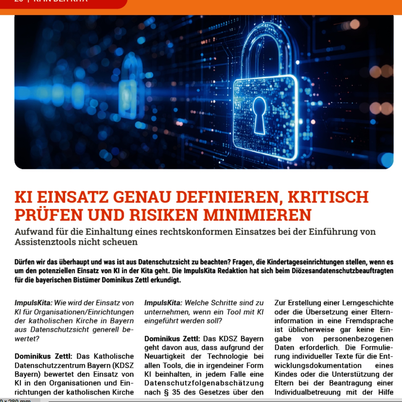 Interview mit Dominikus Zettl - Datenschutz und KI, 2025 Verband kath. Kitas Bayern