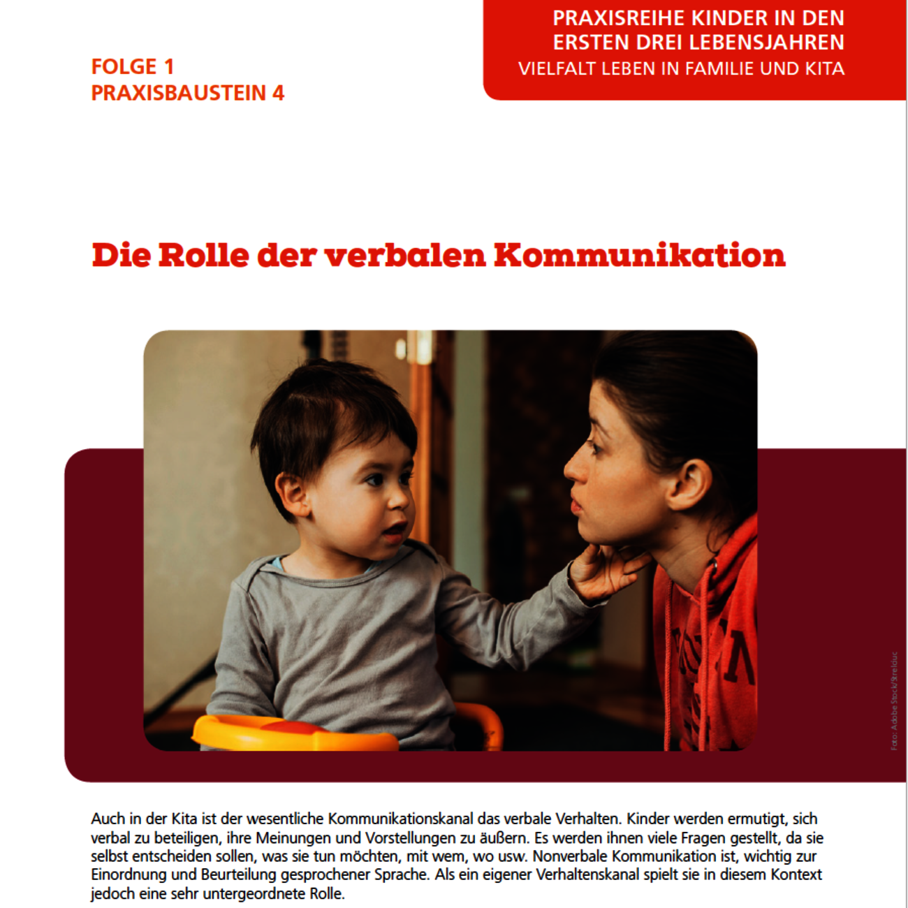Praxisbaustein 4 - Praxisreihe Kinder in den ersten drei Lebensjahren - Verband kath. Kitas Bayern e.V. 