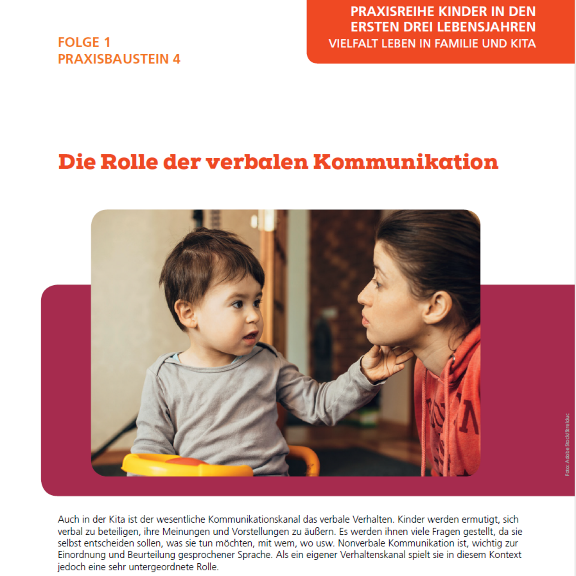 Praxisbaustein 4 - Praxisreihe Kinder in den ersten drei Lebensjahren - Verband kath. Kitas Bayern e.V. 