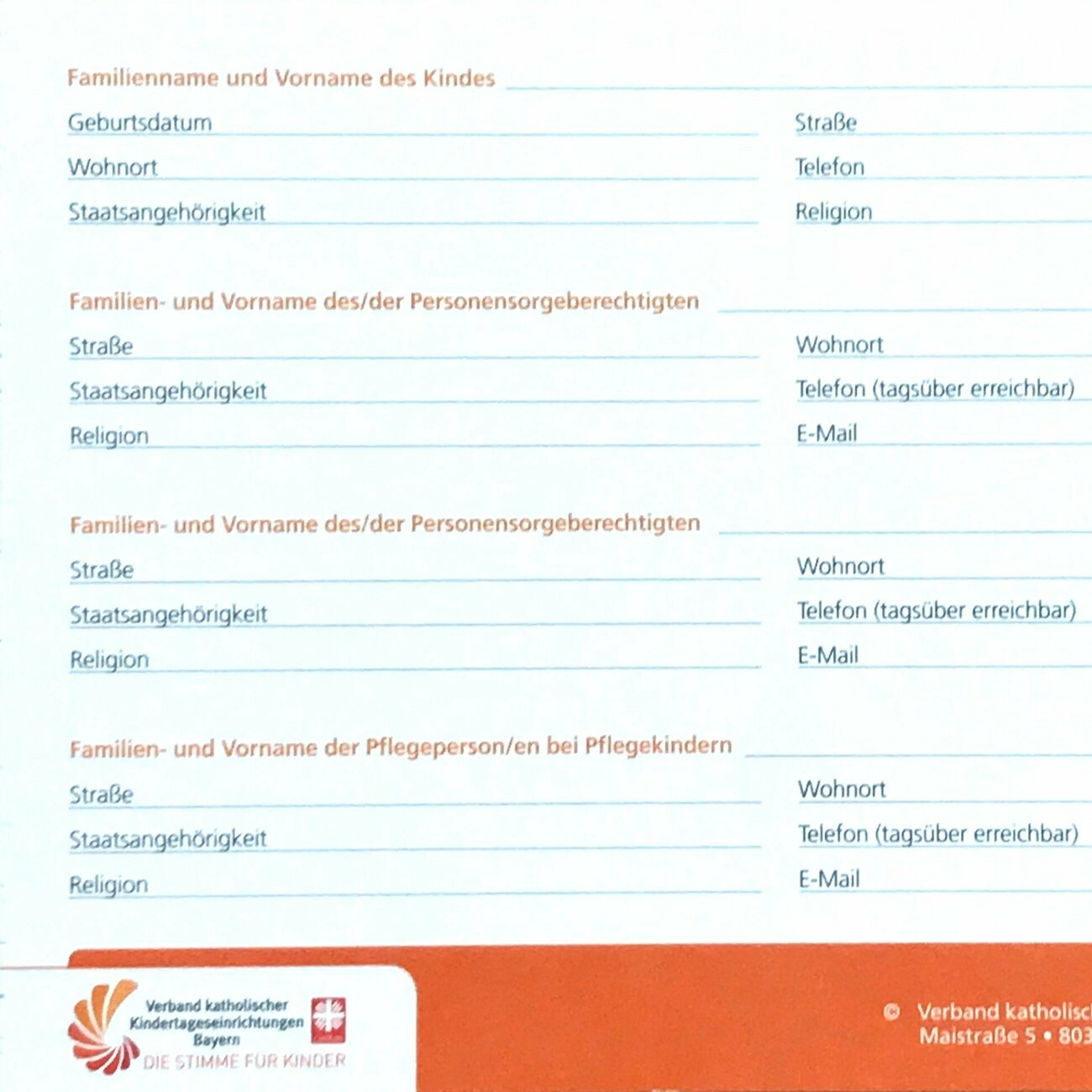 Karteikarte Kita Vorderseite - Foto CHoffmann