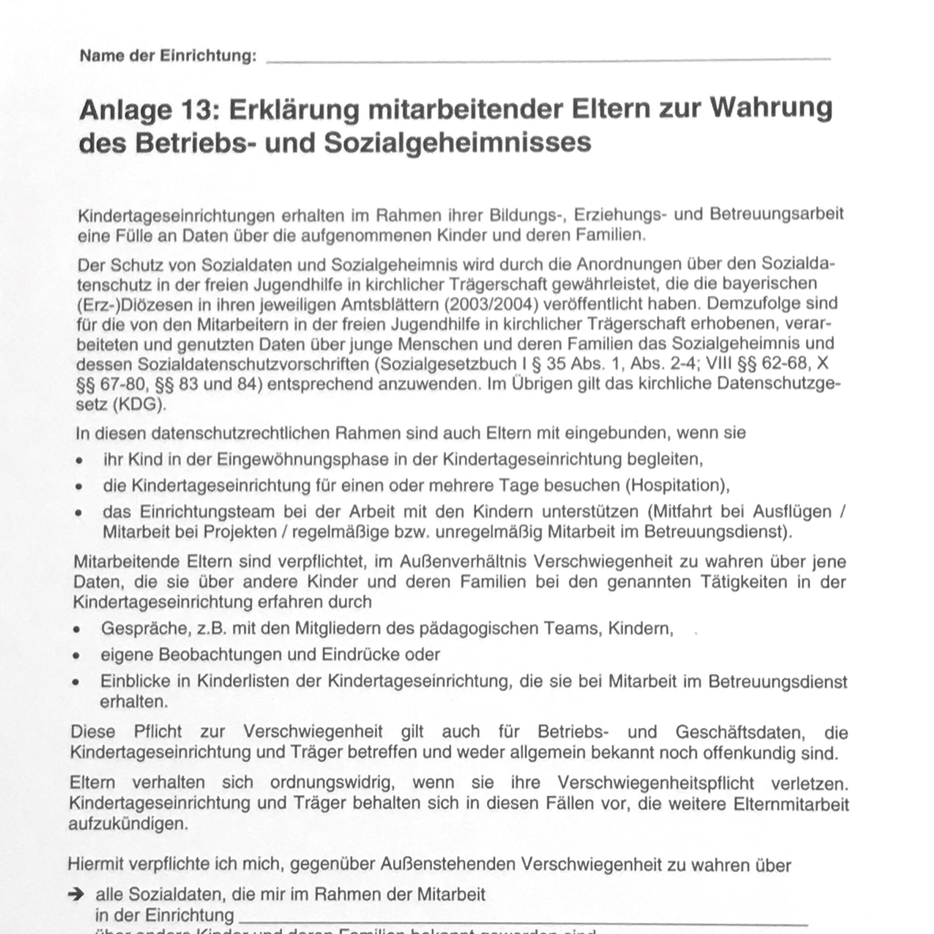 Kita-Ordnung Anlage 13 - Foto CHoffmann