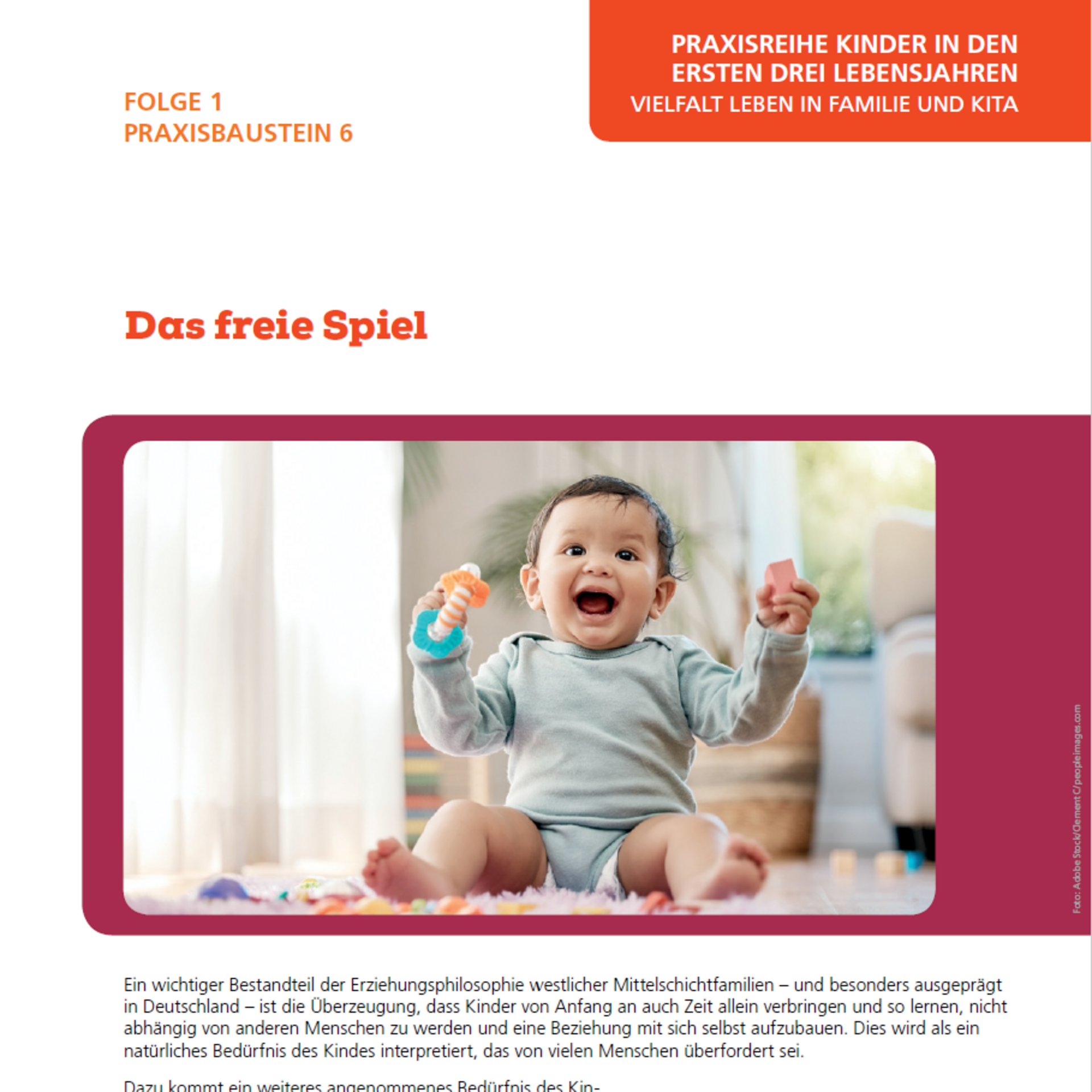 Praxisbaustein 6 - Praxisreihe Kinder in den ersten drei Lebensjahren - Verband kath. Kitas Bayern e.V. 