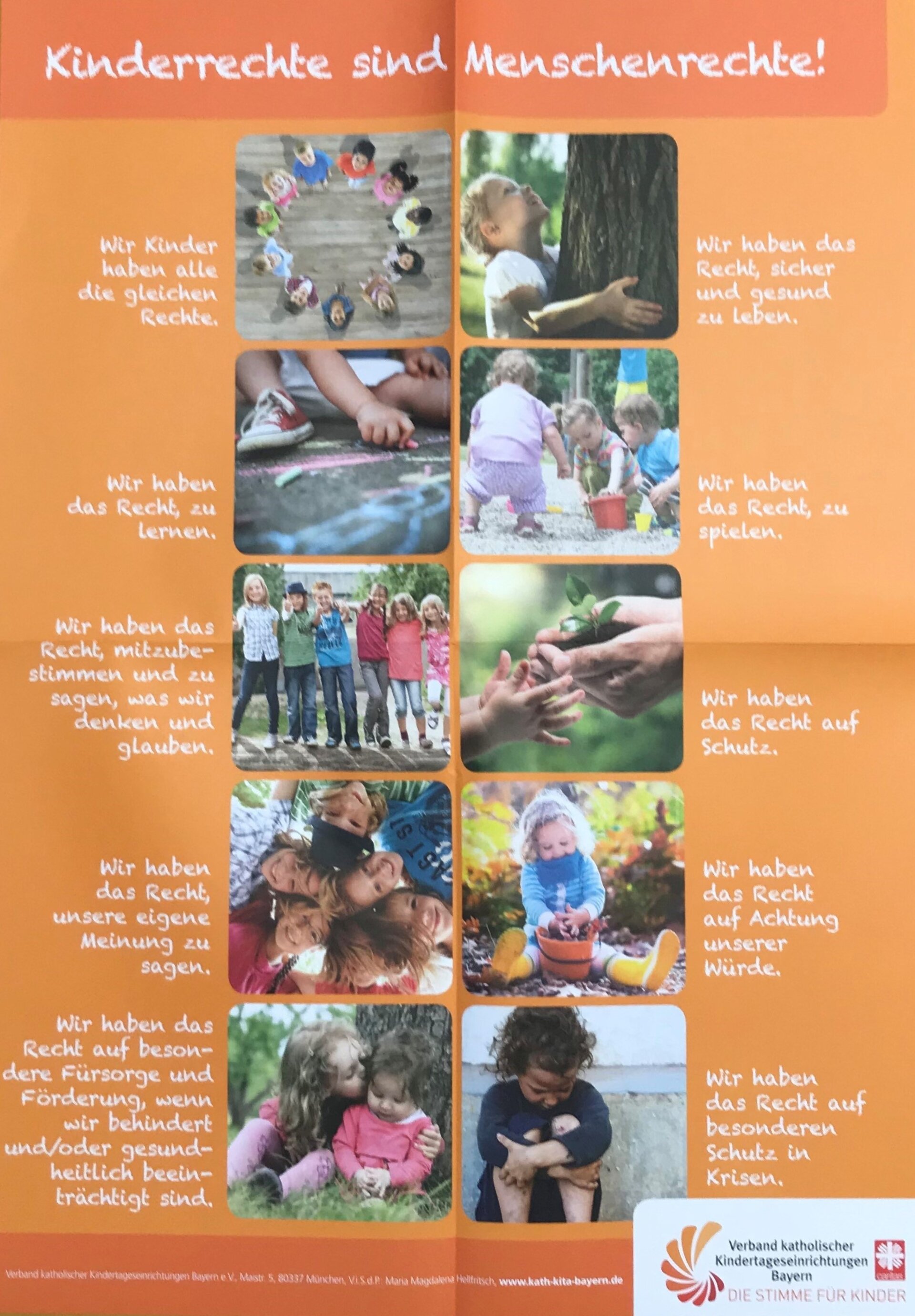 Plakat A2 - Kinderrechte sind Menschenrechte - Verband kath. Kita Bayern