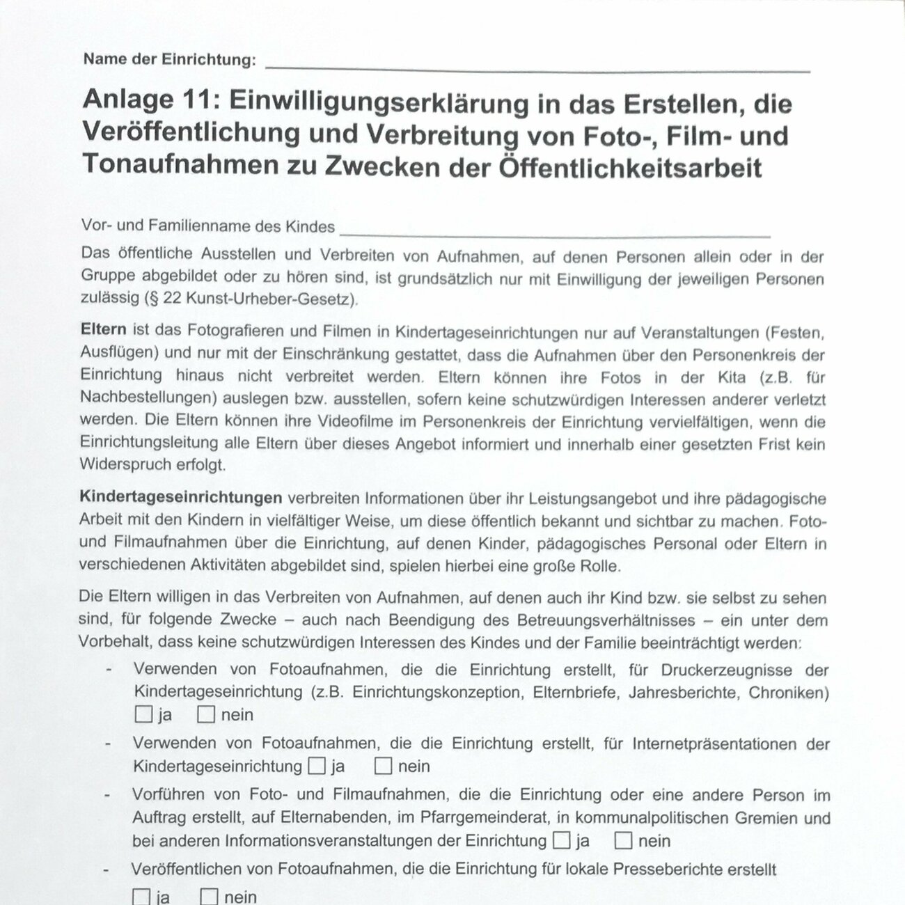 Kita-Ordnung Anlage 11 - Foto CHoffmann